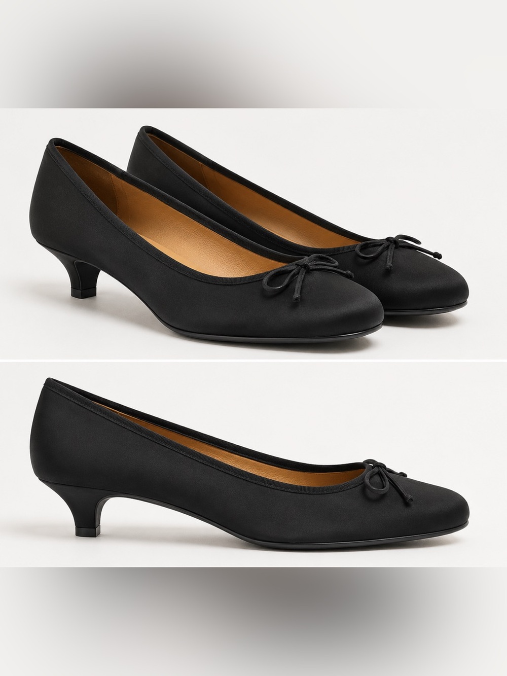 Tribeca by Kenneth Cole Black Kitten Heels with Bow